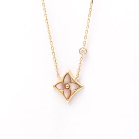 Louis Vuitton Star Blossom Necklace With Pink Shell And Diamonds Pink Gold (18K) Diamond,Shell