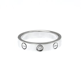 Cartier Mini Love Ring 1P Diamond White Gold (18K) Fashion Diamond Band Ring Silver
