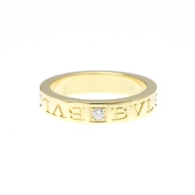Bvlgari Double Logo Ring Yellow Gold (18K) Fashion Diamond Band Ring Gold