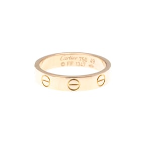 Cartier Mini Love Ring Pink Gold (18K) Fashion No Stone Band Ring Pink Gold