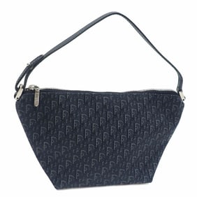 Christian Dior Trotter Handbag for Women, Black Canvas and Leather Pouch