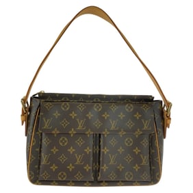 LOUIS VUITTON Monogram Viva Cite GM Brown/Beige Leather with Gold Hardware, M51163 Shoulder Bag for