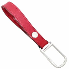 Hermes Hermès Serie Key Ring Leather Keychain in Red with Loop Charm (AKHN-15945)