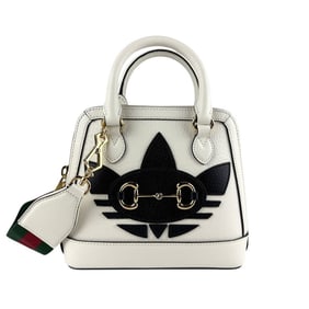 Gucci x adidas 3-Way Handbag/Shoulder Bag in Off-White, Black, and Gold. Women's. Product Code: