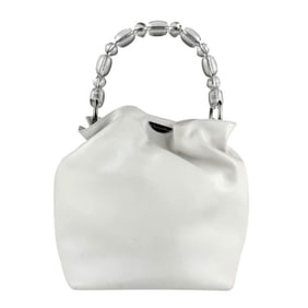 Christian Dior Maris Pearl Leather Handbag, White, Women's, Z7421