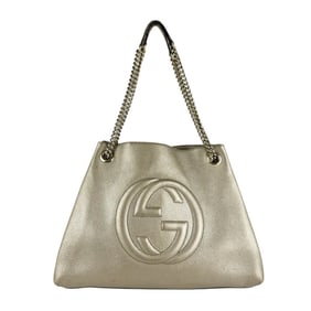 Gucci Soho Leather Shoulder Bag in Gold for Women, 308982 z7373