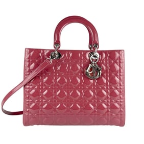 Christian Dior Lady handbag/shoulder bag in mauve pink patent leather, women's z7397