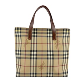 Burberry Handbag, Coated Canvas and Leather, Beige Brown, Women's, Z7336