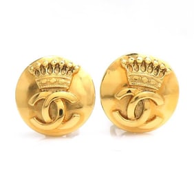 CHANEL Coco Mark Metal Gold Earrings for Women e61010j