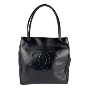 CHANEL Shoulder Bag, Leather, Black, Women's, Z7320
