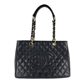 Chanel GST Grand Tote Shoulder Bag in Caviar Leather, Black, Women's, z7380