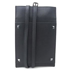 Valentino Garavani smartphone pouch, black leather, for men and women, r10844k