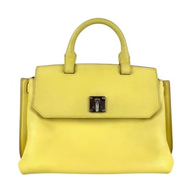 MCM Women's Backpack/Handbag in Leather and Canvas, Available Yellow, Beige, Light Gray, Silver