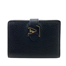 LOUIS VUITTON LV Vertical Wallet Compact Noir Bifold in Taurillon, Black