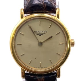 LONGINES L4.120.2 Round Gold Quartz Watch, Analog/Digital,