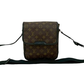 LOUIS VUITTON Macassar Bass PM Monogram Leather Shoulder Bag/Pochette Brown 02667