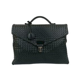 BOTTEGA VENETA Intrecciato Leather Business Bag/Briefcase/Handbag, Black, 13378