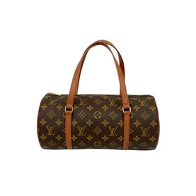 LOUIS VUITTON Papillon 30 Monogram Logo Leather Handbag/Boston Bag, Brown, 23859