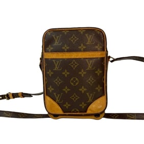 LOUIS VUITTON Danube Monogram Leather Mini Shoulder Bag/Pochette Brown 38036