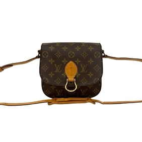 LOUIS VUITTON Saint-Cloud MM Monogram Leather Shoulder Bag/Pochette Brown 149-4