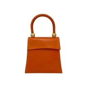 CELINE Star Ball Calf Leather Handbag Mini Tote Bag Orange 19137