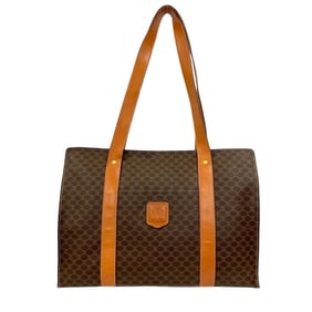 CELINE Macadam Blason Triomphe Leather Tote Bag/Semi-Shoulder Bag, Brown, 11571