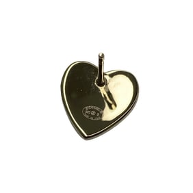 CHANEL Coco Mark Heart Motif Metal Earrings, Gold and Black, 84092