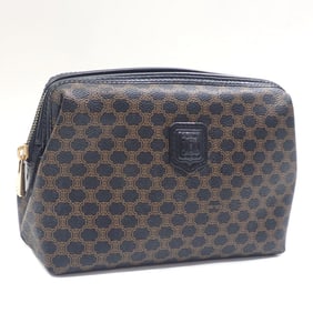 Celine women's pouch in brown and black PVC leather