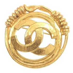 Chanel Coco Mark Brooch for Women, GP, Gold, 94P