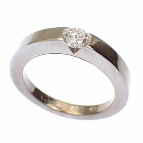 Cartier Date With Ring for Women, 18K White Gold, Size 8, #48, 0.21ct, 4.7g