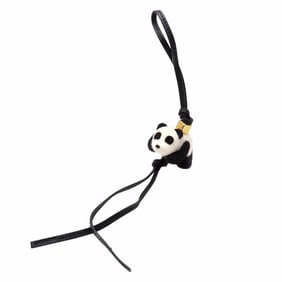 Loewe Anagram Panda Bag Charm, Women's, Black and White Felt, CA36232X29-1102, 044761