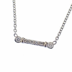 Tiffany Fleur de Lys Keyber Diamond Necklace for Women, 2.7g, Platinum, Pt950
