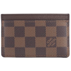 Louis Vuitton Card Case Porte Carte Sample N61722 Damier Ebene Brown Men's LOUIS VUITTON
