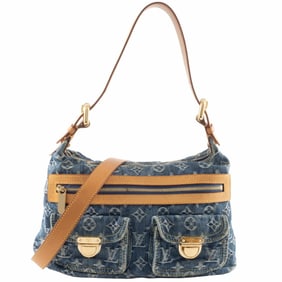 Louis Vuitton Baggy PM Handbag M95049 Monogram Denim Blue Women's LOUIS VUITTON