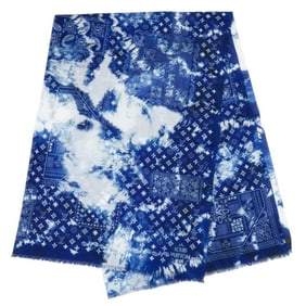 Louis Vuitton Etoile Monogram Stole Scarf Bandana Large Tie-dye MP3346 Cotton Blue LV 0358LOUIS