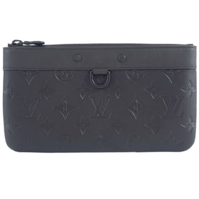 Louis Vuitton Pochette Discovery PM Clutch Bag M44335 Monogram Shadow Black Men's LOUIS VUITTON