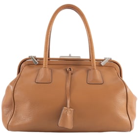 Prada Doctor's Bag Handbag Leather Brown Women's PRADA
