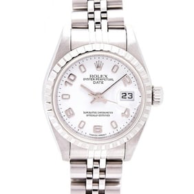 Rolex Watch Women's Oyster Perpetual Date Automatic D Series White Dial Stainless Steel SS ROLEX
