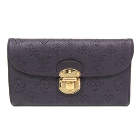 Louis Vuitton Mahina Portofoille Amelia M58092 Women's Mahina Leather Long Wallet (tri-fold) Purple