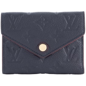 Louis Vuitton Portefeuille Victorine Tri-fold Wallet M64577 Monogram Leather Marine Rouge