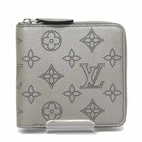 Louis Vuitton LOUIS VUITTON Zippy Compact Wallet Bi-fold Mahina Leather M81653 Silver Unused F-04689