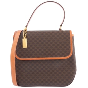 Celine Old Macadam Handbag PVC|Leather Brown Women's Shoulder Bag CELINE