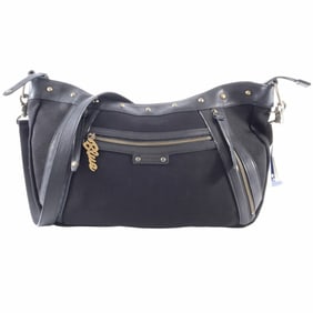 Burberry Canvas Shoulder Bag Leather Black Women's Blue Label Crossbody BURBERRY