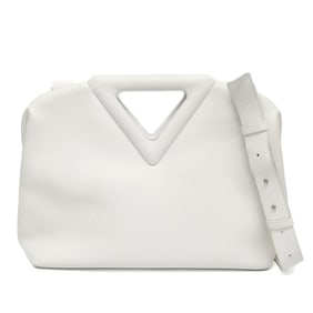 Bottega Veneta Point Medium Men,Women Leather Handbag,Shoulder Bag White