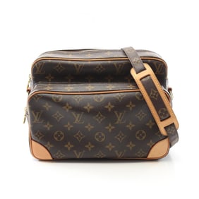 Louis Vuitton Nile Shoulder Bag Coated Canvas Leather Monogram Women's Brown M45244