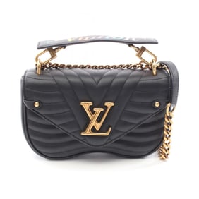 Louis Vuitton LOUIS VUITTON New Wave Chain Bag PM Shoulder Leather Women's Black M51683