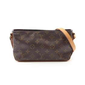 Louis Vuitton Trotter Monogram Shoulder Bag Coated Canvas Leather Women's Brown M51240