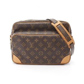 Louis Vuitton Nile Shoulder Bag Coated Canvas Leather Monogram Women's Brown M45244