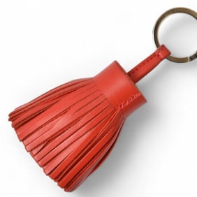 Hermes Key Ring Holder HERMES Carmen Tassel Charm Rouge