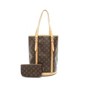 Louis Vuitton LOUIS VUITTON Bucket GM Monogram Shoulder Bag Coated Canvas Leather Women's Brown